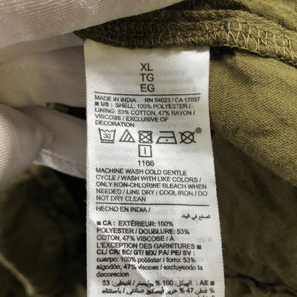 Old Navy Chiffon Cami Top Womens XL Moss Green Babydoll Ruffle Crepe - Picture 8 of 8